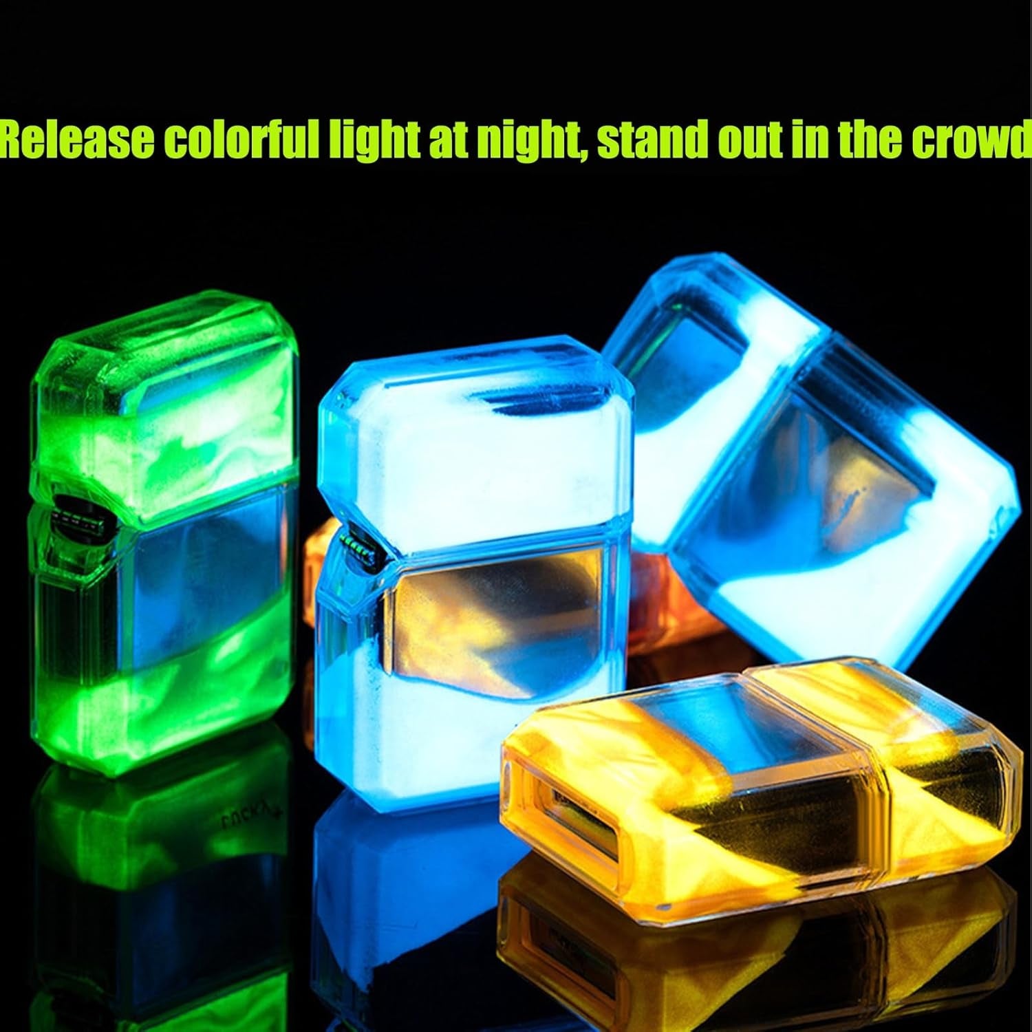 Retro Lighters, Exquisite Lighters with Luminous Quicksand, High-End Kerosene Lighters, Gifts for Men and Women, Collection(Yellow)